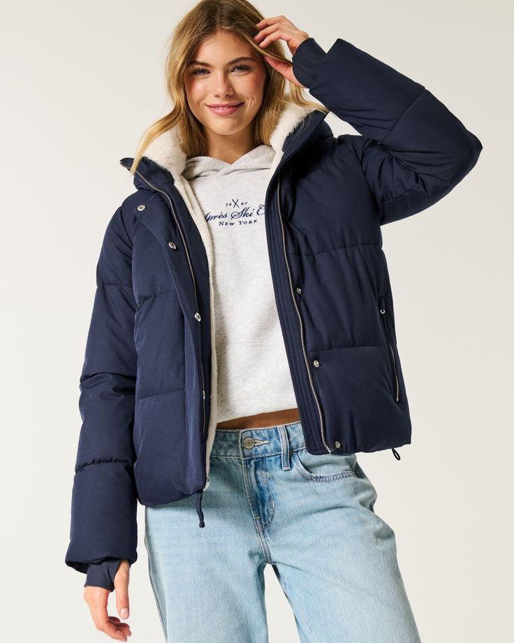 Hollister Navy Blue Puffer