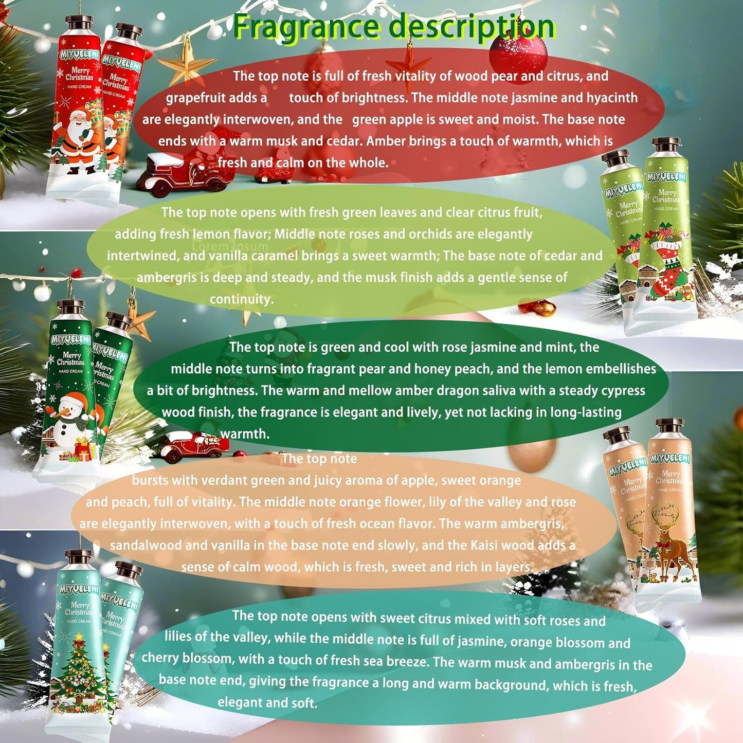 20 Pack Christmas Hand Lotion Gifts Set，Moisturizing Hand Cream for Women, Mini Travel Size Holiday Gifts, Stocking Stuffers & Bulk Gifts for Christmas Appreciation 30ml