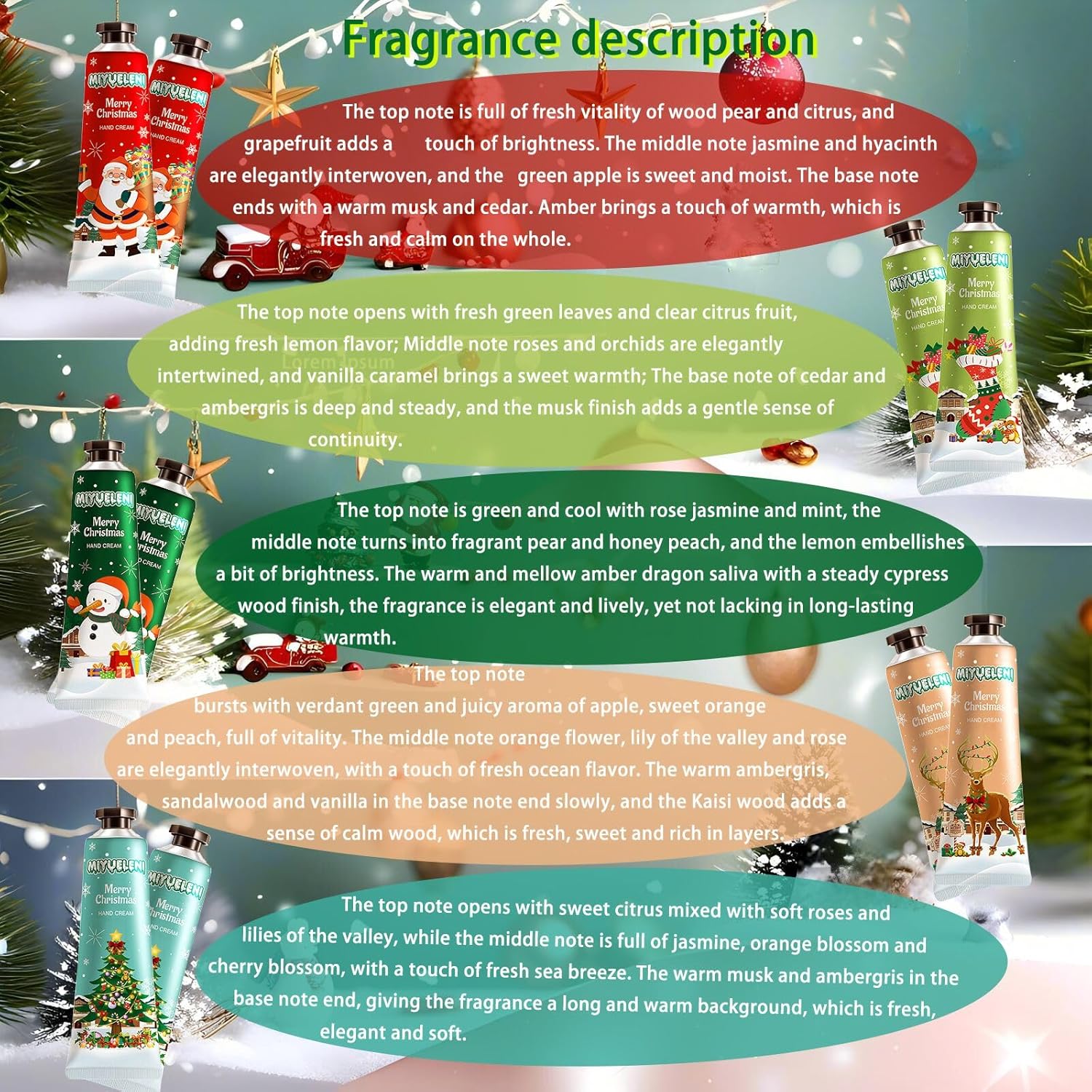 20 Pack Christmas Hand Lotion Gifts Set，Moisturizing Hand Cream for Women, Mini Travel Size Holiday Gifts, Stocking Stuffers & Bulk Gifts for Christmas Appreciation 30ml