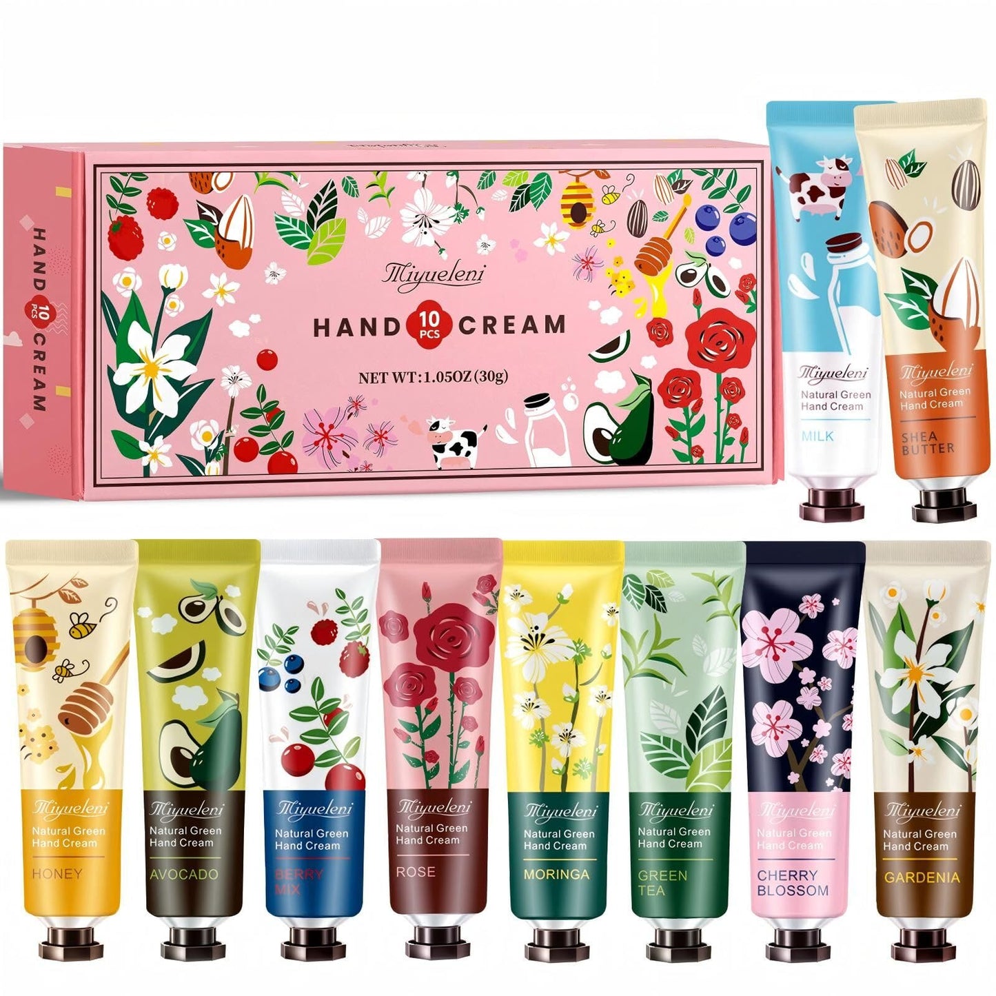 20 Pack Christmas Hand Lotion Gifts Set，Moisturizing Hand Cream for Women, Mini Travel Size Holiday Gifts, Stocking Stuffers & Bulk Gifts for Christmas Appreciation 30ml