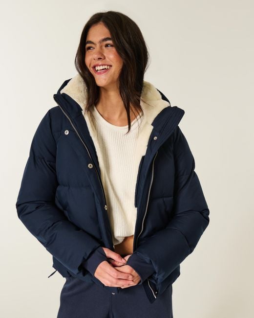Hollister Navy Blue Puffer Jacket