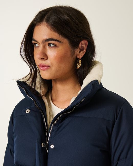 Hollister Navy Blue Puffer Jacket