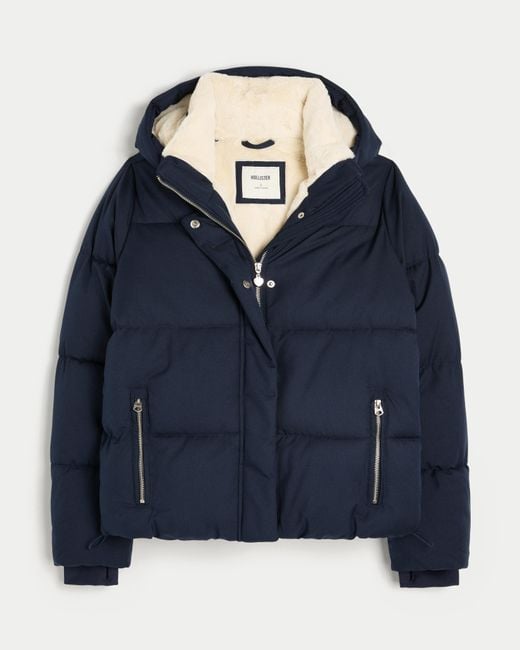 Hollister Navy Blue Puffer Jacket